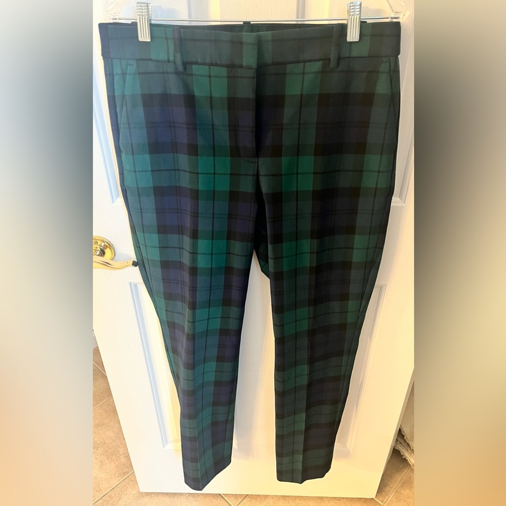J. Crew Green and Black Plaid Pants